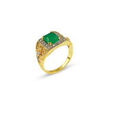 Emerald Statement Ring – Gold Plated